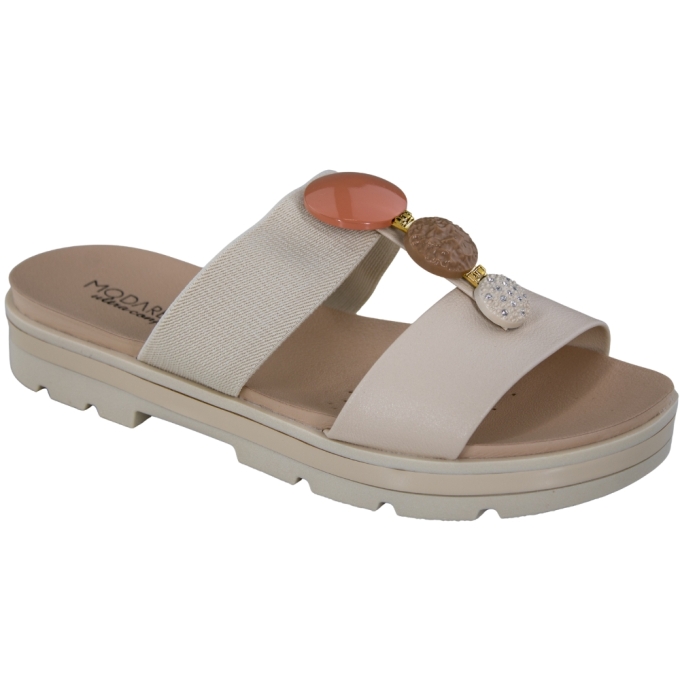 Tamanco Feminino Modare Anabela Pedras - CREME