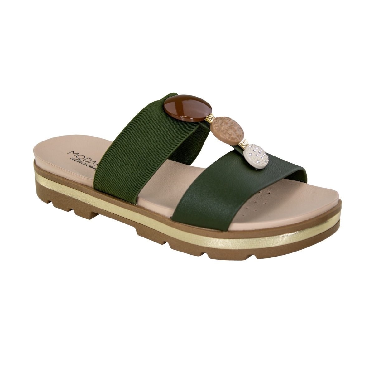 Tamanco Feminino Modare Anabela Pedras - OLIVA