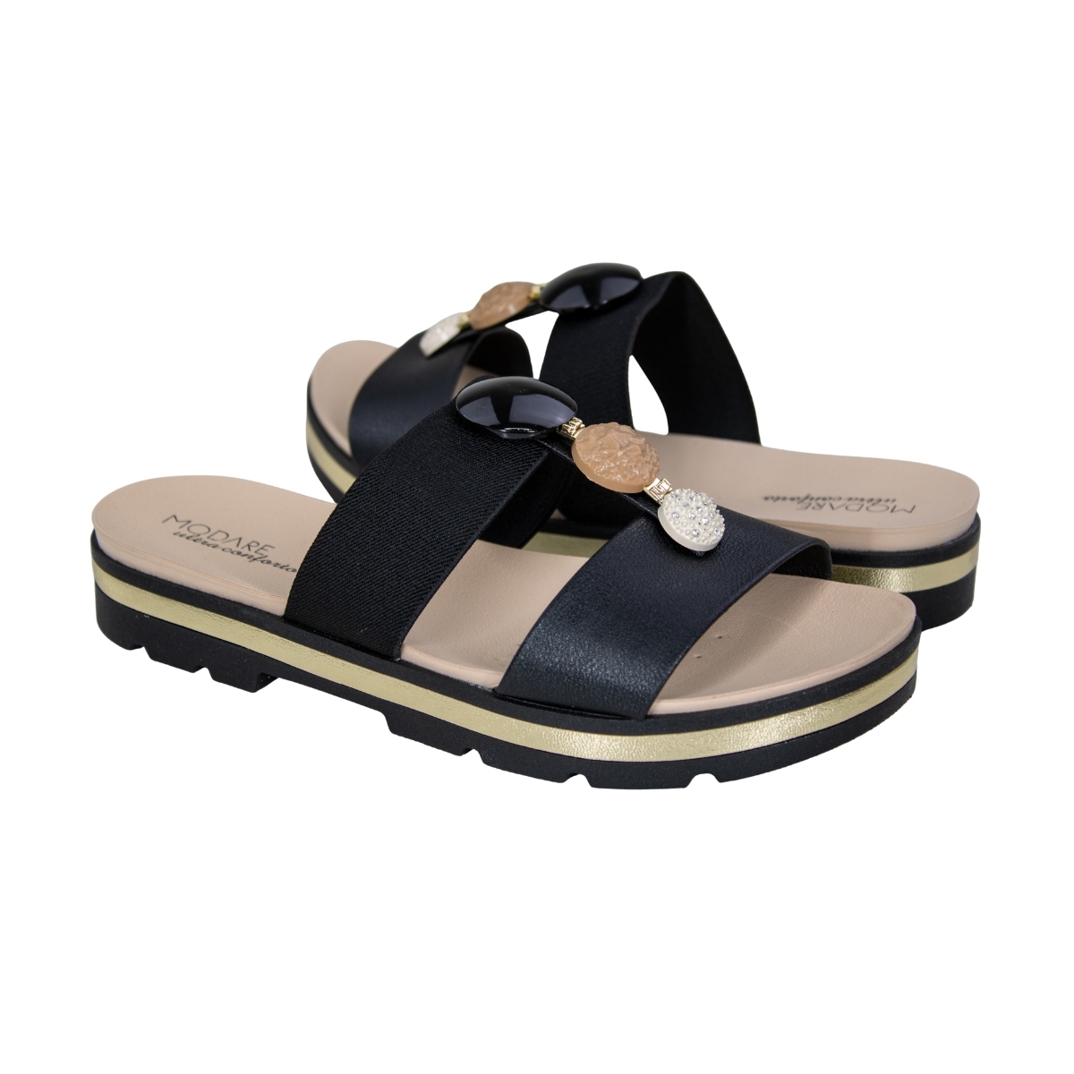Tamanco Feminino Modare Anabela Pedras - PRETO