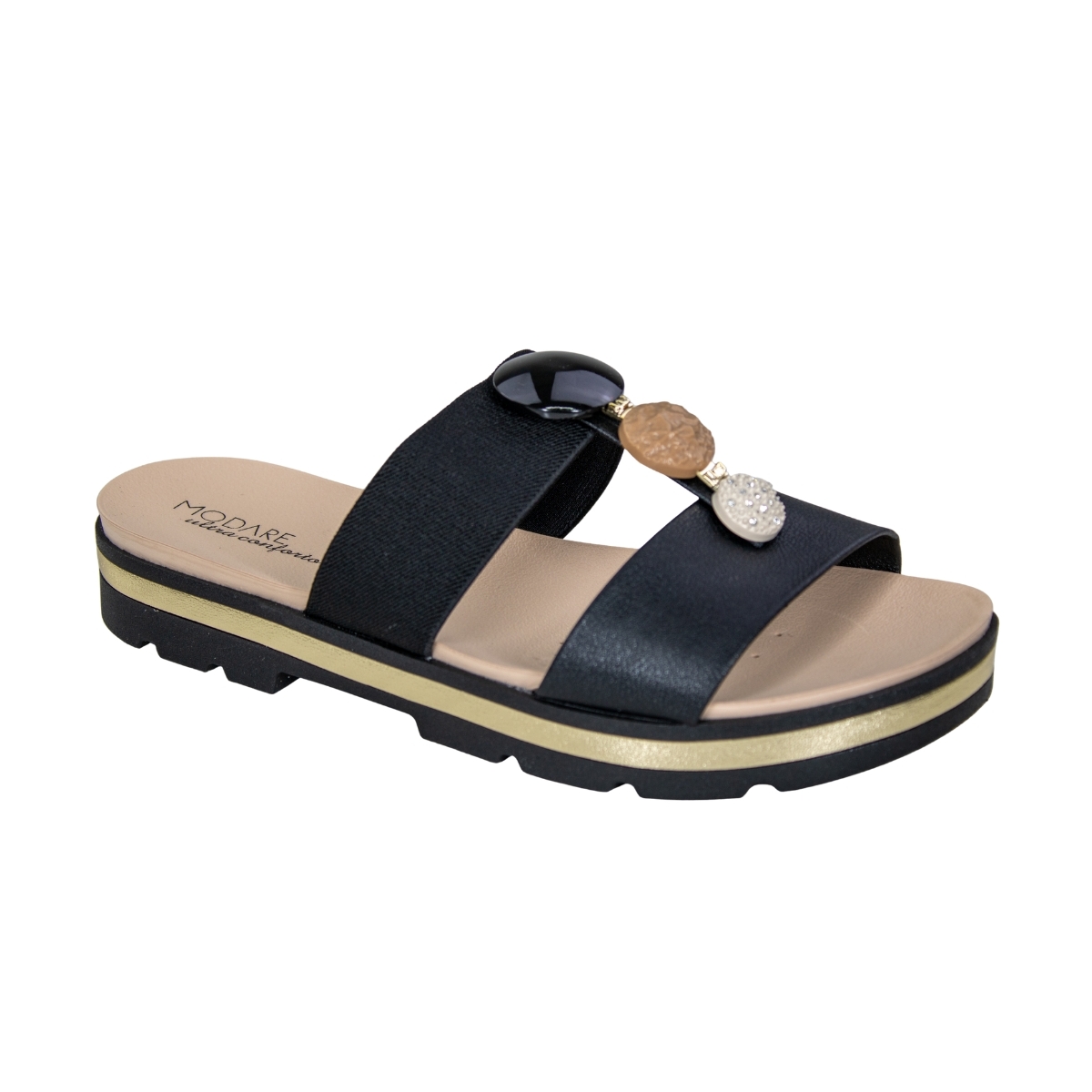 Tamanco Feminino Modare Anabela Pedras - PRETO
