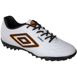 Chuteira Society Umbro Class Footballer - BRANCO/PRETO/LARANJA