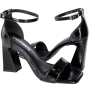 Sandália Feminina Via Marte Salto Traseiro Verniz Glossy - PRETO