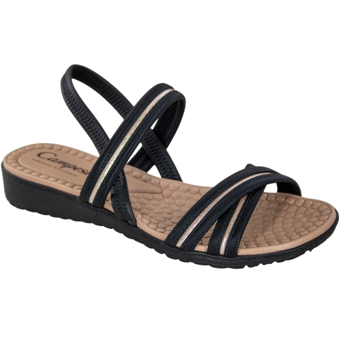 Sandália Feminina Campesi Rasteira - PRETO