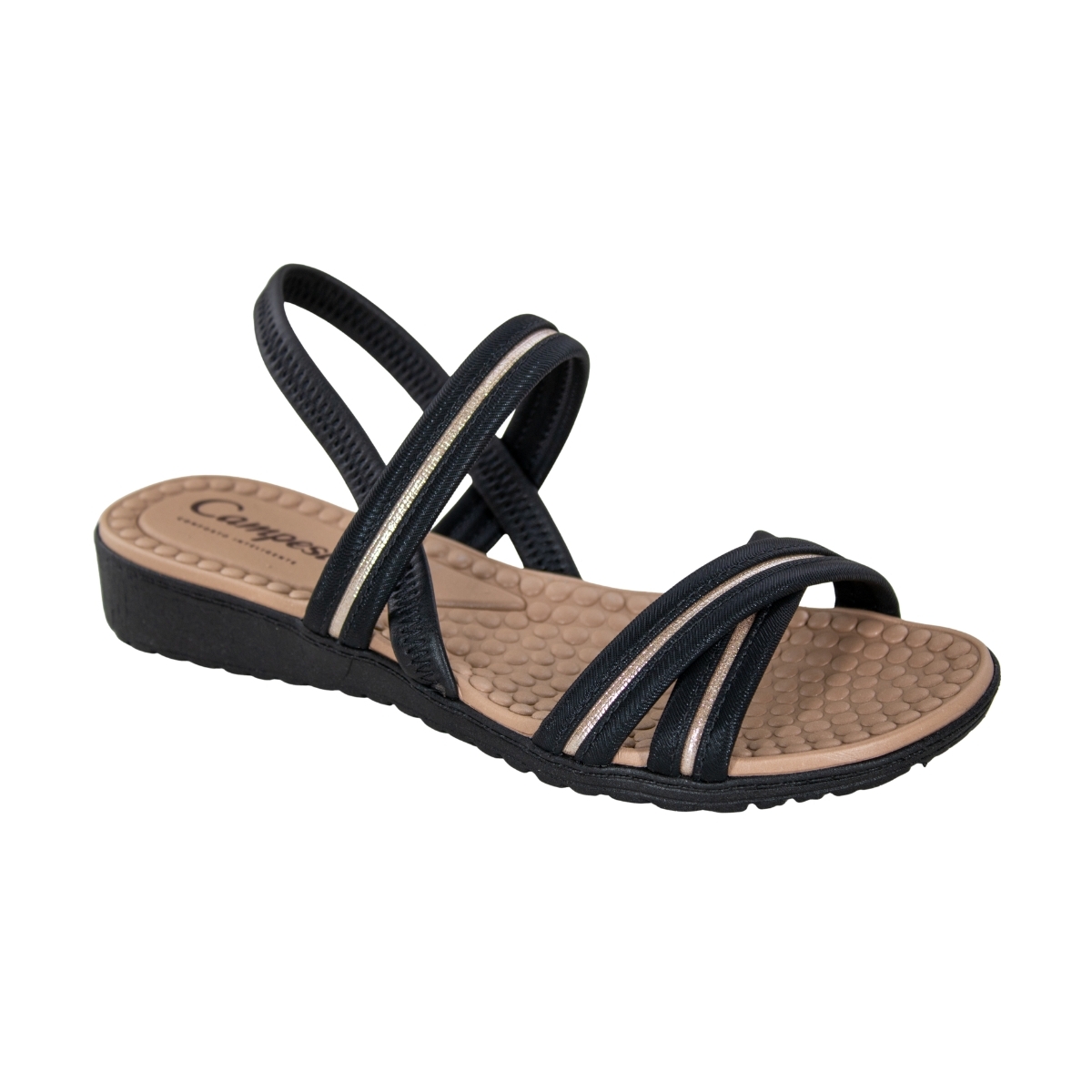 Sandália Feminina Campesi Rasteira - PRETO