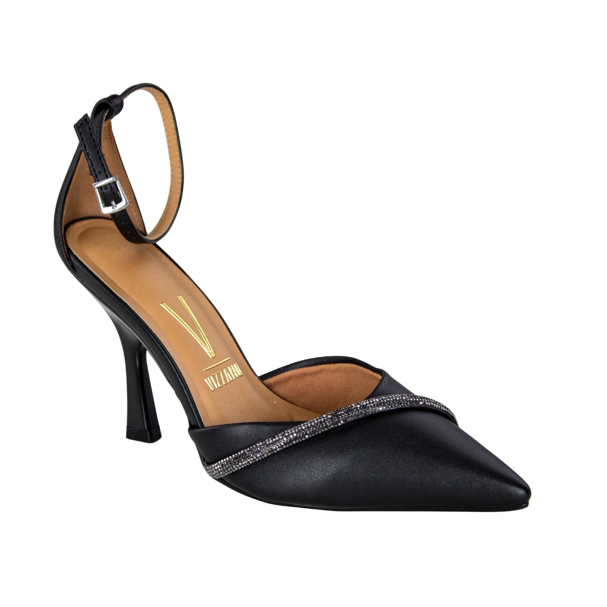 Sapato Feminino Vizzano Traseiro Brilho - PRETO