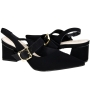 Sapato Feminino Salto Quadrado Nubuck Chanel - PRETO