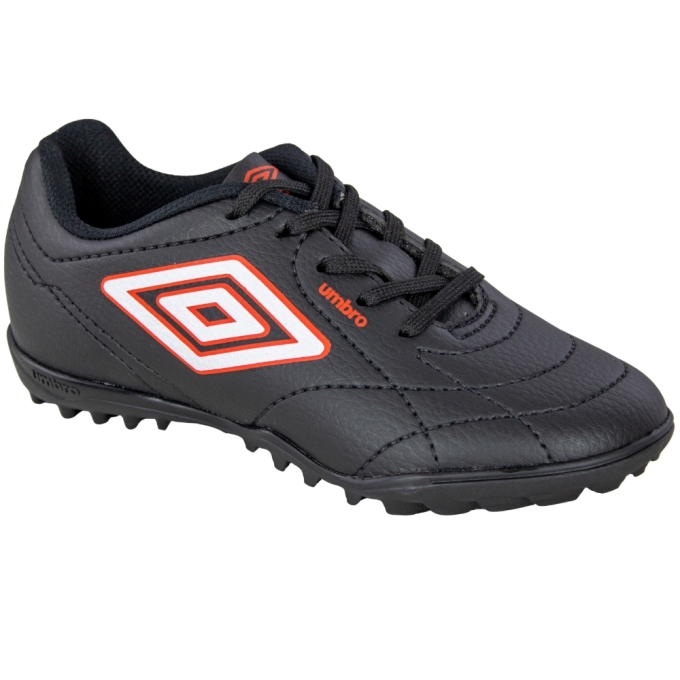 Chuteira Society Infantil Class Footballer  - PRETO/BRANCO/VERMELHO