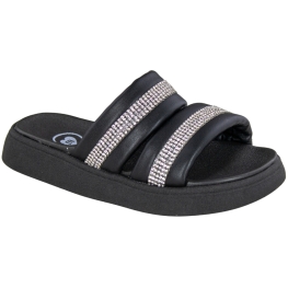 Tamanco Infantil Feminino Molekinha Flatform 2T - PRETO/CRYSTAL
