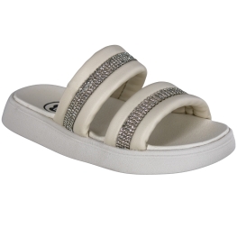 Tamanco Infantil Feminino Molekinha Flatform 2T - BRANCO OFF/CRYSTAL