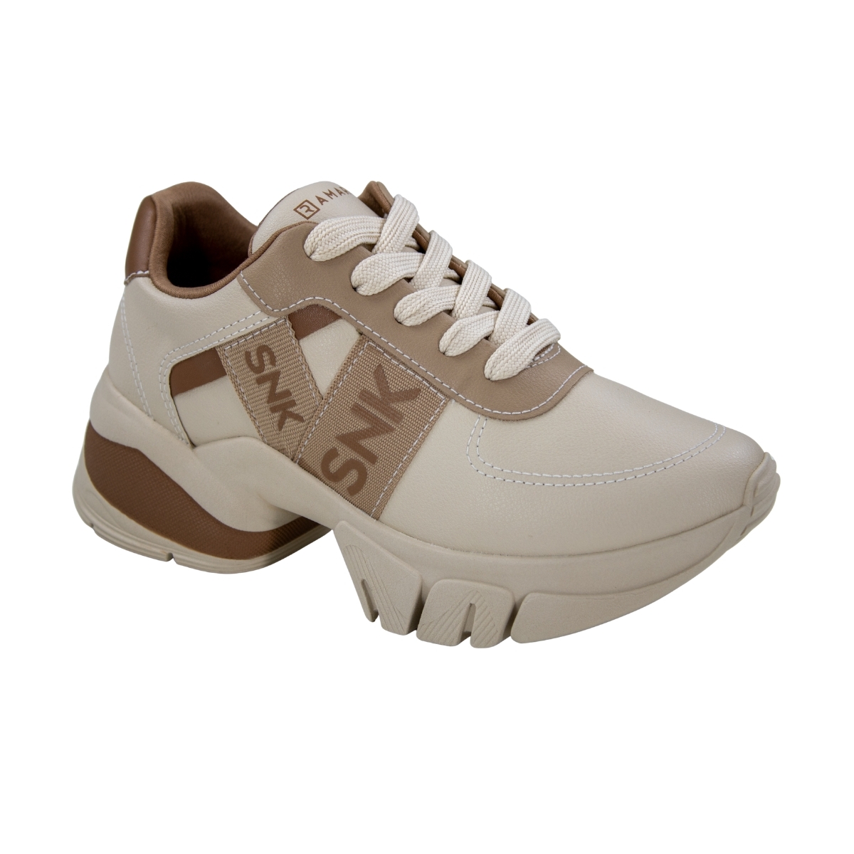 Tênis Feminino Ramarim Jogging  - CREME/MOCCA