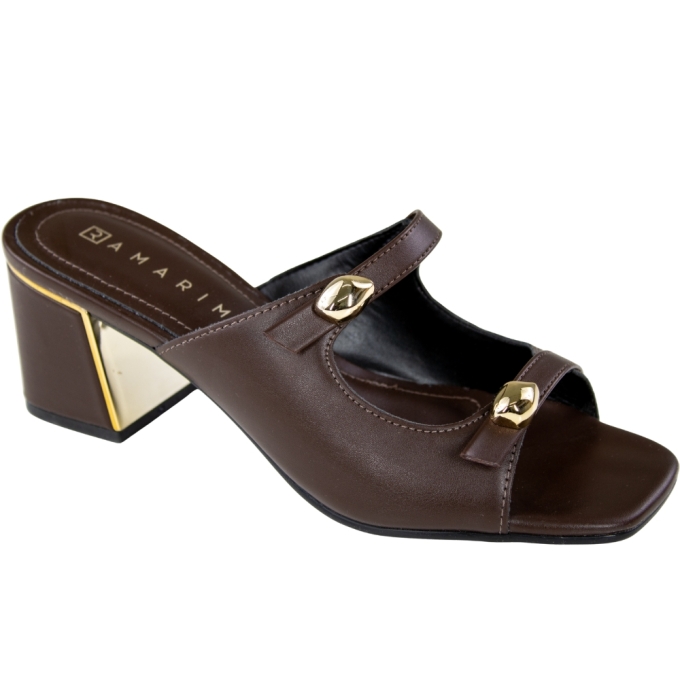 Tamanco Feminino Ramarim Salto Bloco Metal - STOUT