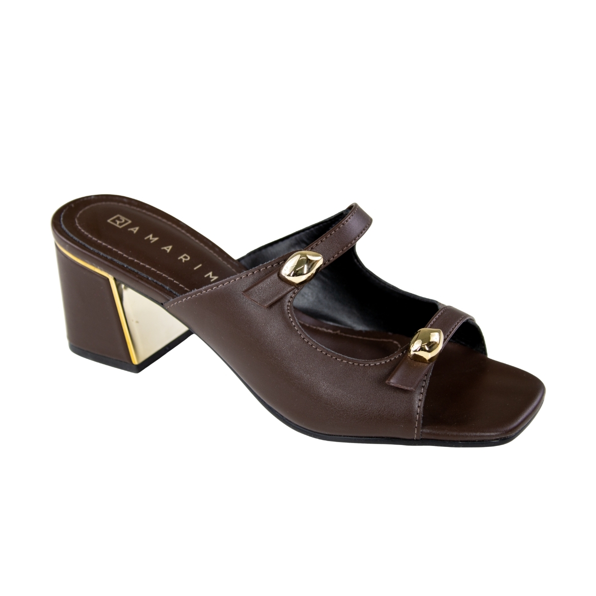 Tamanco Feminino Ramarim Salto Bloco Metal - STOUT