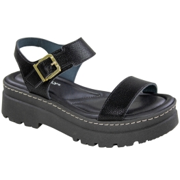 Sandália Feminina Piccadilly Anabela Tratorada - PRETO