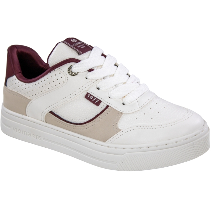 Tênis Feminino Via Marte Casual - MILK/MALBEC