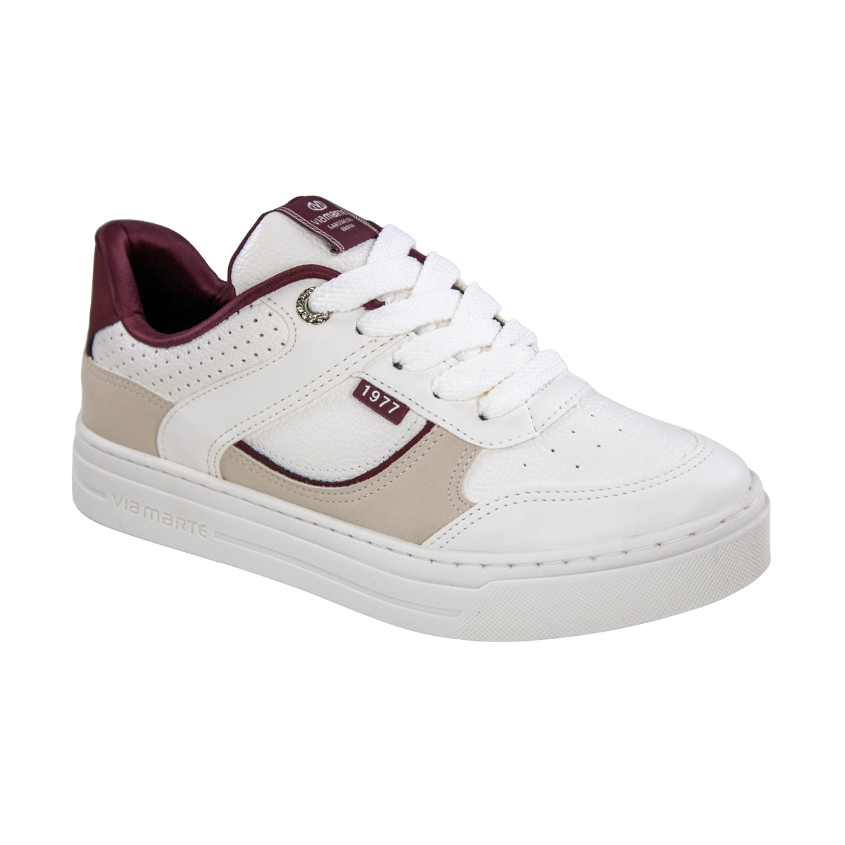 Tênis Feminino Via Marte Casual - MILK/MALBEC