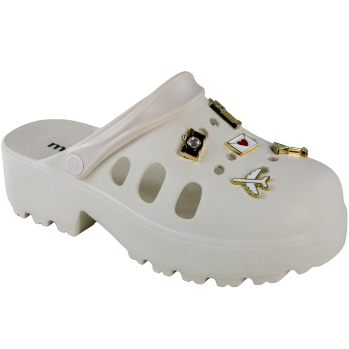 Crocs Feminino Moleca Tratorado Pingente - BRANCO OFF
