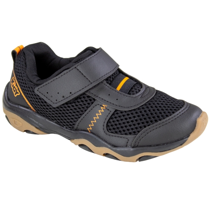 Tênis Infantil Masculino Kidy Play 1V Mesh - PRETO/LARANJA