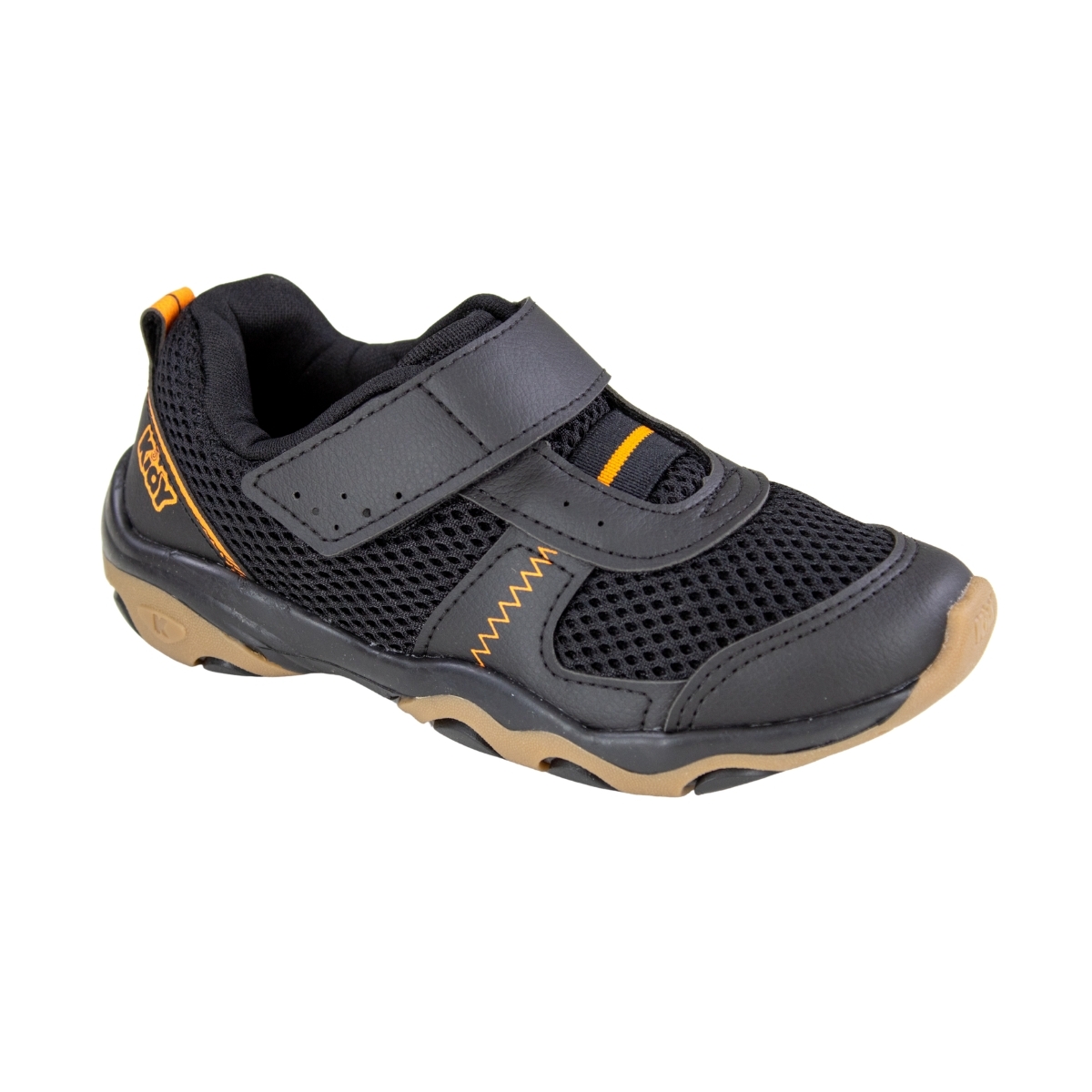 Tênis Infantil Masculino Kidy Play 1V Mesh - PRETO/LARANJA