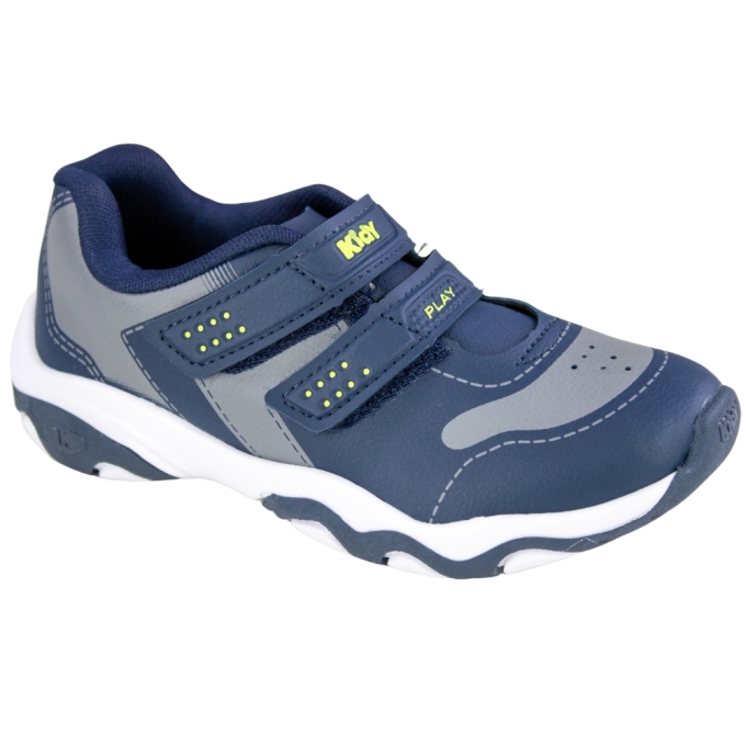Tênis Infantil Masculino Play - MARINHO/CINZA/AMARELO NEON