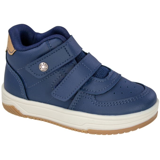 Tênis Bebê Masculino Cano Médio Happy Kidy - MARINHO/CARAMELO