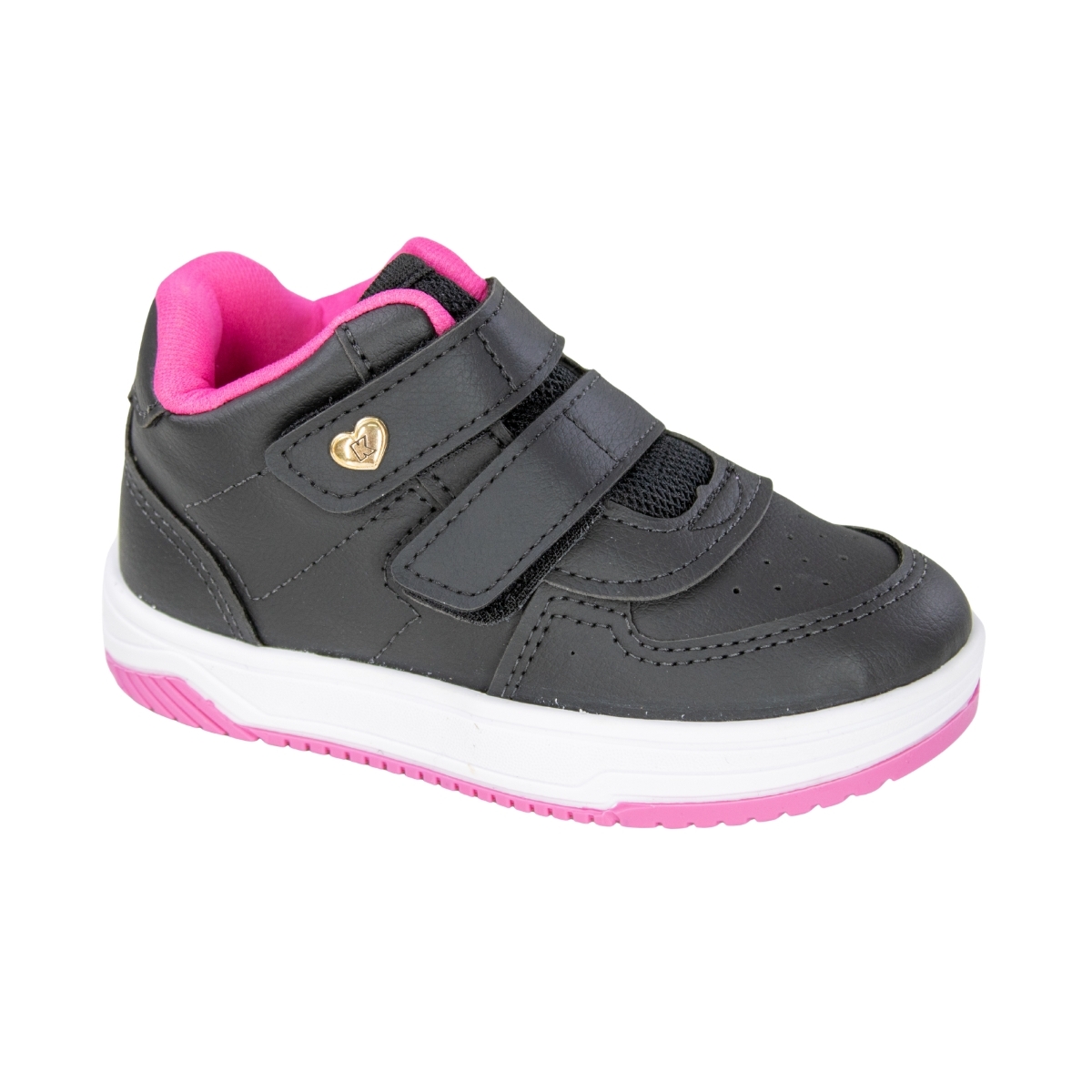 Tênis Bebê Feminino Cano Mèdio Happy  - PRETO/PINK