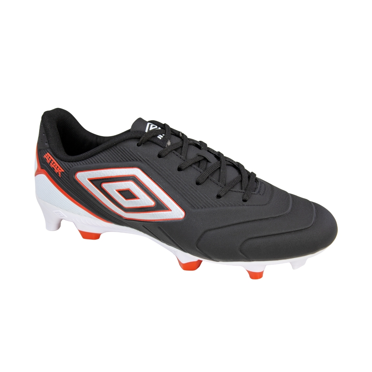 Chuteira Campo Umbro Attak III - PRETO/BRANCO/CINZA