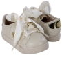 Tênis Bebê Feminino Molequinha Cetim - BRANCO OFF/DOURADO