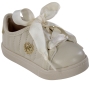 Tênis Bebê Feminino Molequinha Cetim - BRANCO OFF/DOURADO