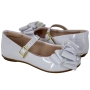 Sapato Infantil Feminino Molequinha Boneca Laço Verniz - BRANCO