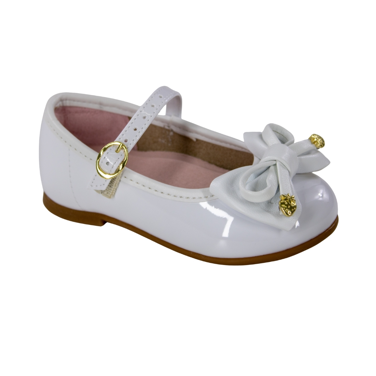 Sapatilha Bebê Feminino Laço Verniz - BRANCO