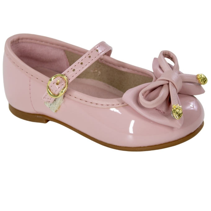 Sapatilha Bebê Feminino Laço Verniz - ROSA