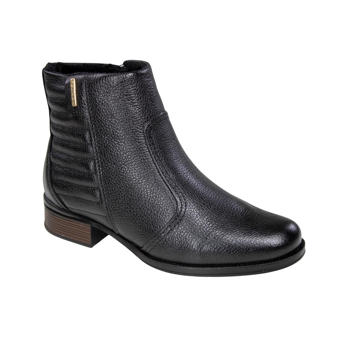 Bota Feminina Pegada Cano Baixo Salto Bloco - PRETO