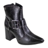 Bota Feminina Cano Baixo Salto Bloco Fivela - PRETO