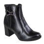 Bota Feminino Cano Baixo Salto Bloco Fivela - PRETO