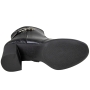 Bota Feminino Cano Baixo Salto Bloco Fivela - PRETO