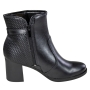 Bota Feminino Cano Baixo Salto Bloco Fivela - PRETO