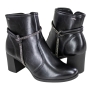 Bota Feminina Cano Baixo Salto Bloco Brilho - PRETO