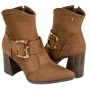 Bota Feminina Cano Baixo Salto Bloco Fivela - BROWN