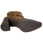 Bota Feminina Cano Baixo Salto Bloco Fivela - BROWN