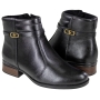 Bota Feminina Cano Baixo Salto Bloco Fivela - PRETO