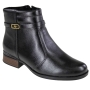 Bota Feminina Cano Baixo Salto Bloco Fivela - PRETO