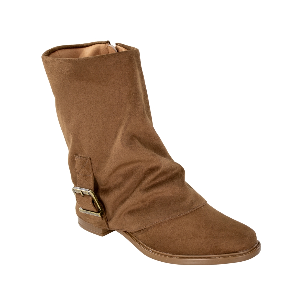 Bota Feminina Vizzano Salto Baixo Cano Médio Gola - CAMEL
