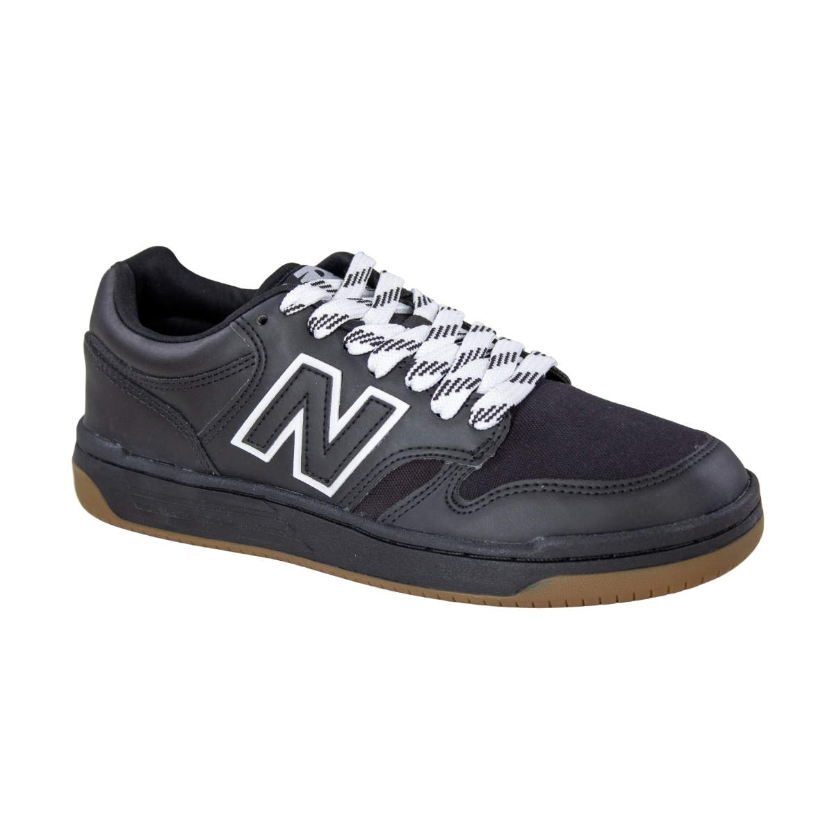 Tênis Masculino New Balance 480L - PRETO/BRANCO/NATURAL