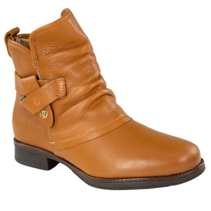 Bota Feminina Bottero Cano Baixo Rasteira Pelo - CARAMELO