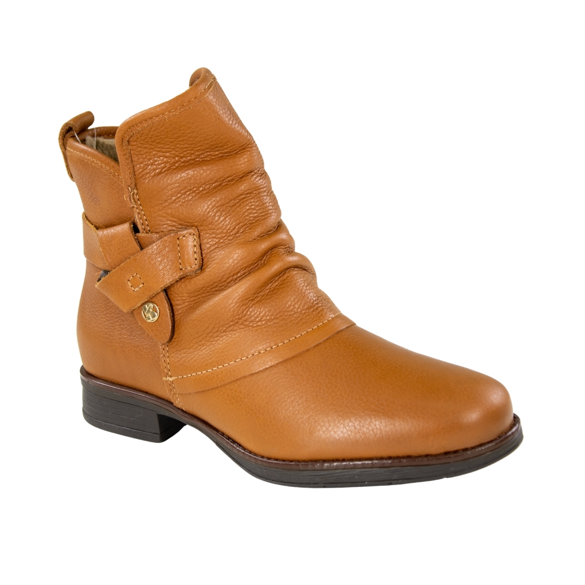 Bota Feminina Bottero Cano Baixo Rasteira Pelo - CARAMELO