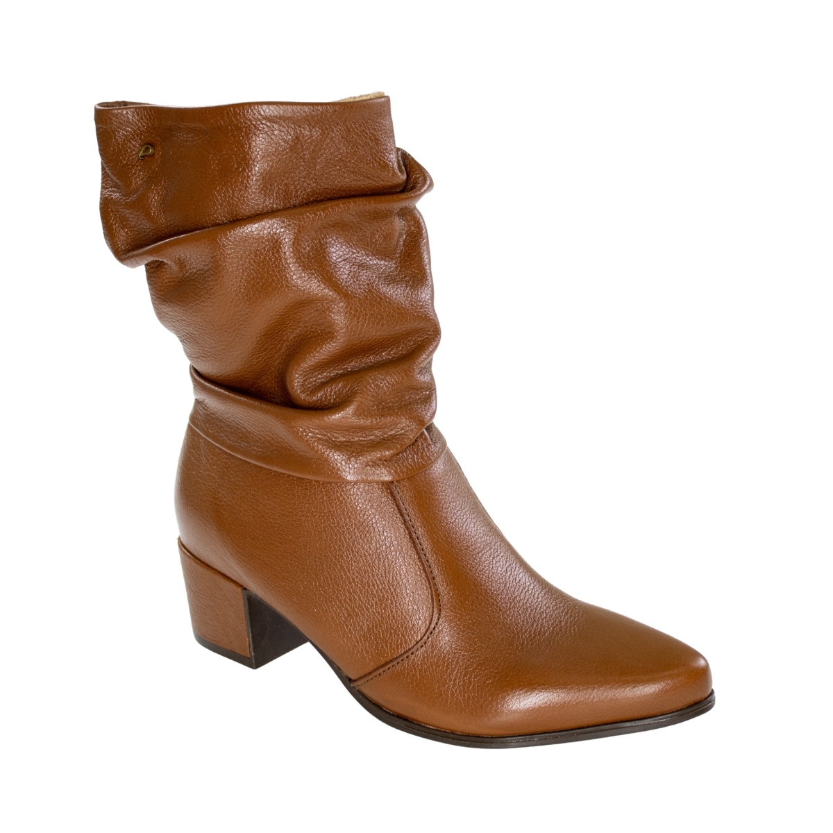 Bota Feminina Pegada Cano Médio Bloco Plissado - PINHAO