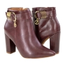 Bota Feminina Vizzano Salto Alto Bico Fino  - BURGUNDY