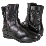 Bota Feminina Mooncity Rasteira Fivela  - PRETO