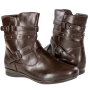 Bota Feminina Mooncity Rasteira Fivela  - MARROM