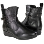 Bota Feminina Mooncity Anabela Cano Baixo Fivela  - PRETO